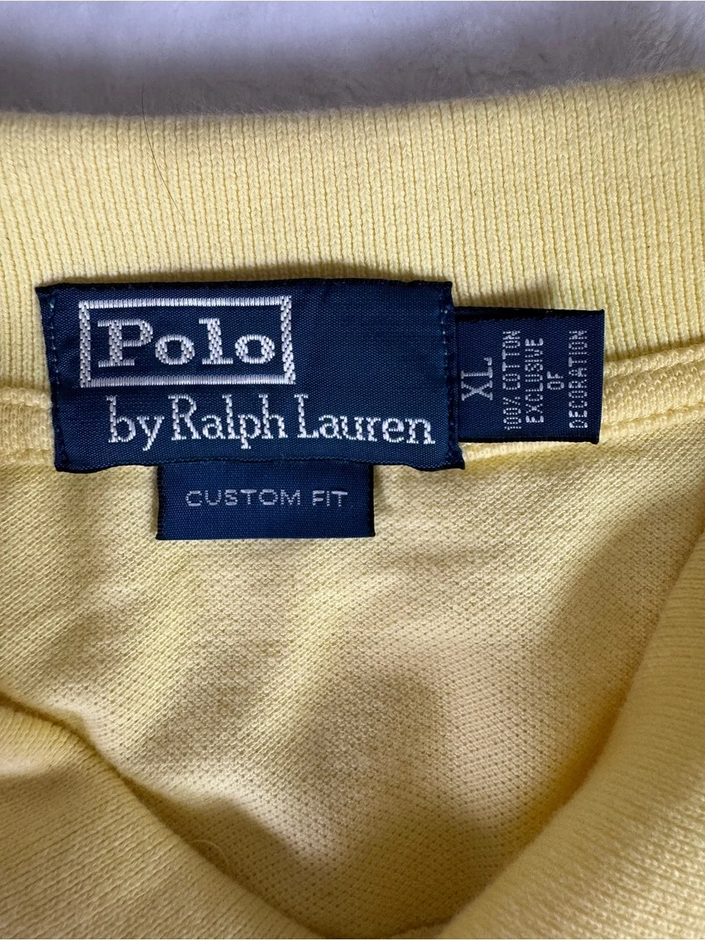 Polo Ralph Lauren Custom Fit Big Pony Polo Shirt Yellow Blue Men’s XL